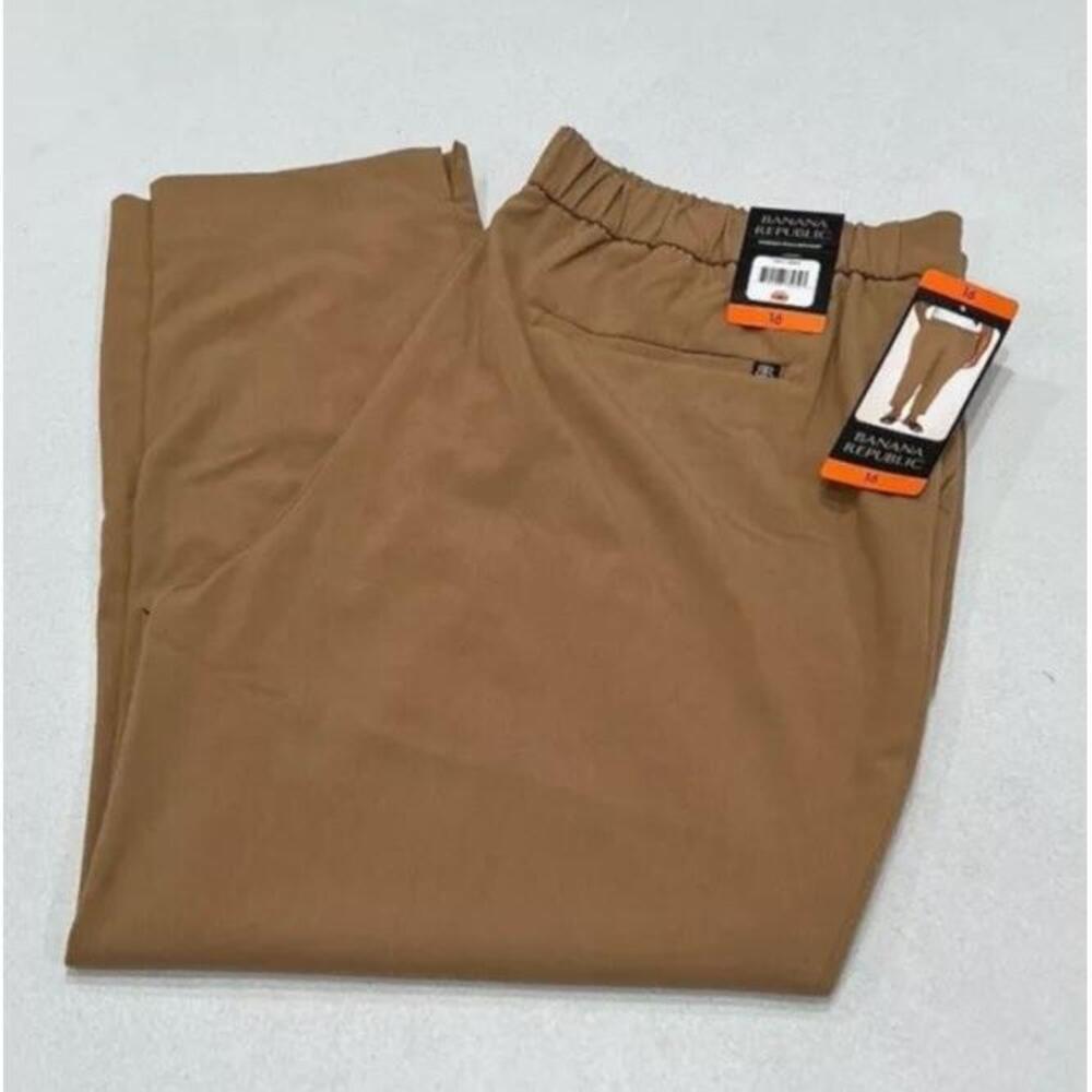 Banana Republic Women's Tapered Pull-On Pants, Brown, Size 16 G9